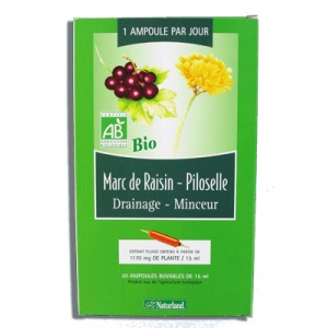 NATURLAND - EXTRAIT FLUIDE BIO - MARC DE RAISIN, PILOSELLE 