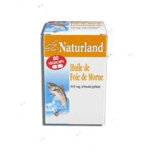NATURLAND - HUILE DE FOIE DE MORUE - 80 V&Eacute;G&Eacute;CAPS 